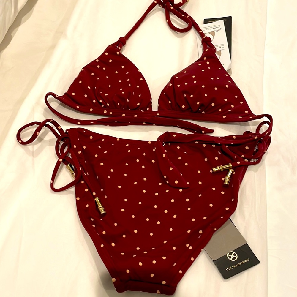 Vix Paula Hermanny Lola Twine Swim TOP & BOTTOM Polka Dot 👙